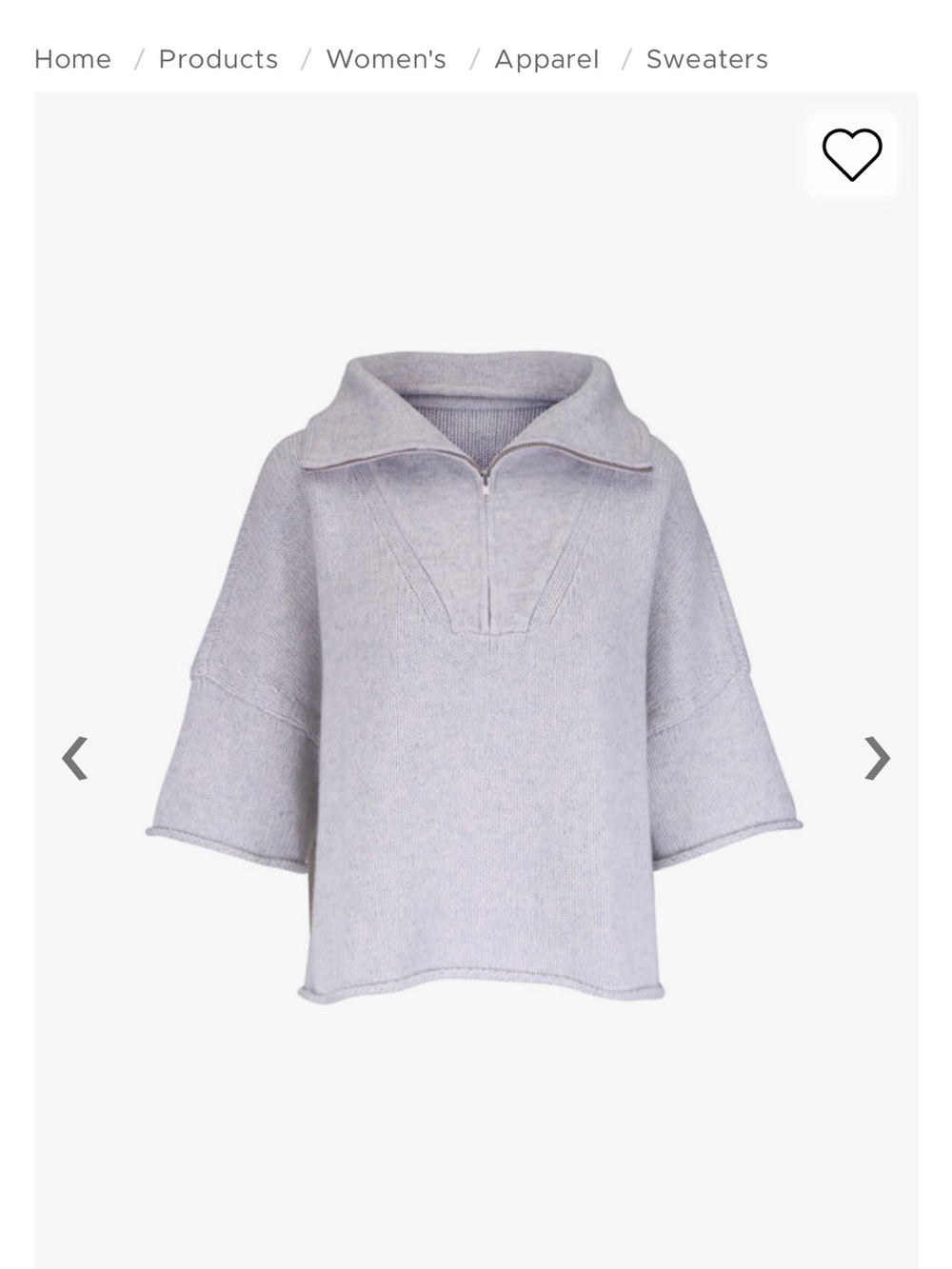 Women's light gray Half-Zip Cozy Sweater